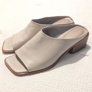 Intentionally Blank Leather Open-Toe Mules